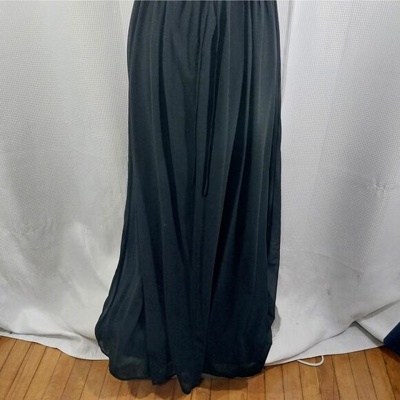 SOIEBLU! DELICIOUSLY DRAPEY BLACK CHIFFON GOLD BEADED/EMBROIDERED DRESS! SZ 10 - Picture 8 of 11